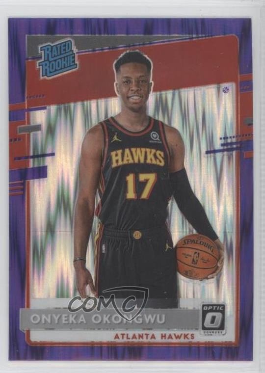 2020 Panini Donruss Optic Rated Purple Shock Prizm Onyeka Okongwu #156 Rookie RC