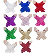 Satins Gloves Wedding Party Bride Gloves Dancing Party Gloves for Evening Dress