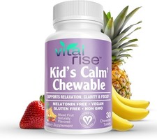 Kids Magnesium Chewable Tablets Sugar-Free Melatonin-Free Supplement for Calm