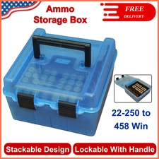 Ammo Box 100 Rounds Handle 22-250 to 458 Win for Hunting & Shooting Ammunition