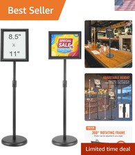 Pedestal Sign Holder, 8.5 x 11 Inch Vertical and Horizontal Adjustable Poster...