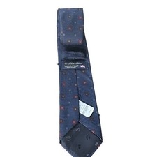 NWT Brooks Brothers Slim Neck Tie USA Wool Silk Floral Navy Blue Men 108