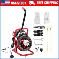 50 FT x 3/8 In Drain Cleaner Machine Electric Drain Auger Auto Feed Sewer Snake