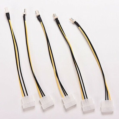 2 x 4-Pin Molex/IDE to 3-Pin CPU/Case Fan Power Connector Cable Adapter 20cm Dot
