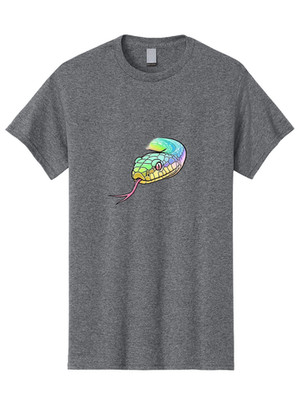 Colorful-Snake Mens Graphic Tee, 100% Cotton, Casual Summer Wear