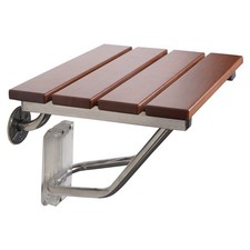 Costway Folding Bath Seat Bench Shower Chair Wall Mount Solid Wood Construction