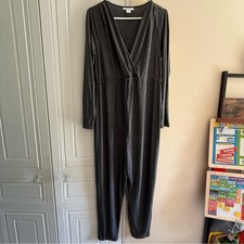 Motherhood Maternity Charcoal Grey Jumpsuit Size Large