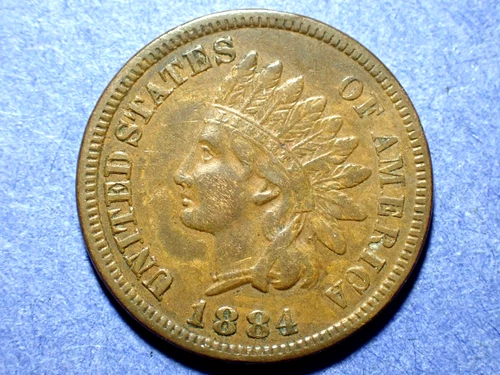 1884 Indian Cent  Abt. XF