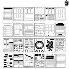 Classic Style Journal Stencil Templates - 24 Reusable Designs for Easy Planning