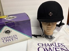 Charles Owen Black JR8 Riding Helmet Size 6 3/4 55 Model ASTM Britain