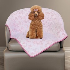 Stuffed Premium Soft Dog Blanket, with Flannel Grey Cute Paw Print, Cat Blank...