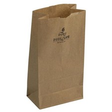 Duro Tiger 6" x 3.6" x 11" Flat Bottom Paper Grocery Bag Kraft, 6 lb. | 500/Pack