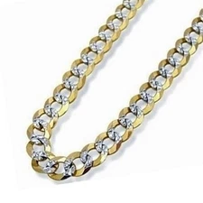 VFK 18K Gold-Filled Two-Tone Diamond-Cut Cuban Link Chain – Elegant Bold Jewelry