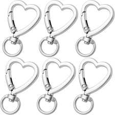 Heart Shape Keychain Clip, Heart Carabiner Spring Snap Hook, Cute Lobster Clasp
