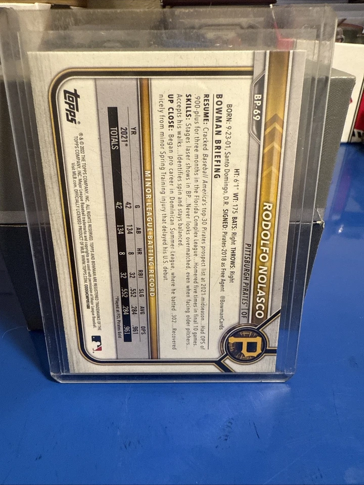 2022 Bowman - Prospects Rodolfo Nolasco #BP-69 (RC) - Image 2 of 2