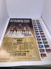 1988 Mastercard NBA Credit Card Vintage Print Ad 8”X11”VGC SI88