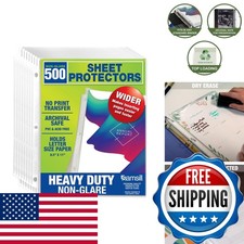 Samsill 41501 500 Pack Sheet Protectors 8.5x11 Letter Size Non-Glare