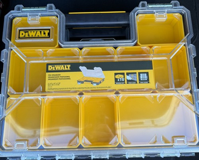 #ad DEWALT Parts And Tools Organizer Storage Stackable 10 Compartments LOT OF 3 $64.99