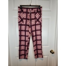 Junior's sz M Lucky Brand Pink Check Pajama Lounge PJ Pants Pockets