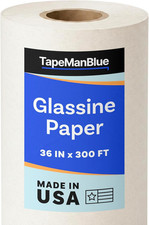 Glassine Paper Roll, 36 inch x 300 ft (100 yds), Made in USA, Archival Acid Free