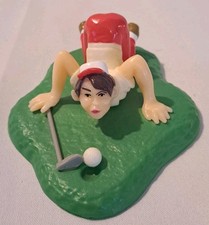 Vintage Cake Topper Wilton's Men Golfing Golfer Blowing Golf Ball into Hole 1978