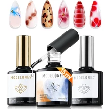 Modelones Blooming Gel and Top Base Coat Set, A Set 