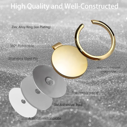 Phone Ring Holder Finger Grip 360° Rotation Stand Mount Holder For Mobile Phones - Zdjęcie 4 z 27