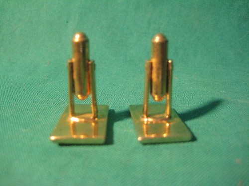 Vintage Art Deco Gold Tone Cuff Links Set Marked "Hickok USA" - Picture 3 of 4
