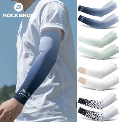 ROCKBROS Ice Silk Cycling Arm Sleeves Summer Sun Protection Sports Arm Warmers