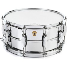 Ludwig USA LM402 Tamburo rullante sovrafonico in alluminio cromato liscio, 6,5" x 14"