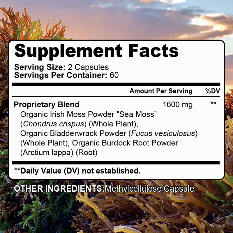 Sea Moss Capsules Supports healthy Gut, Skin And Joint, Balance