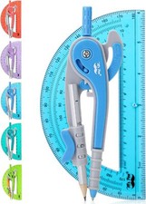 Mr. Pen- Compass and Protractor Set, Blue, Geometry Tool, Blue