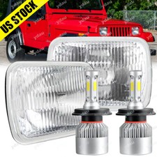For Jeep Wrangler Yj 1986-1995 Combo 7x6 Led Headlights Halo Drl For Jeep Wrangler Yj 1986-1995 Combo 7x6 Led Headlights Halo Drl