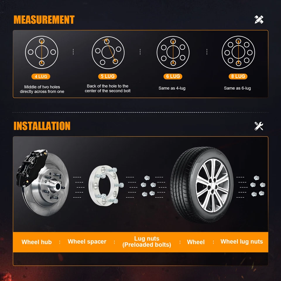 MIROZO 4 pcs 1" 5x5.5 1/2" studs wheel spacers for Ford D150 E-150 Jeep CJ3 - Image 3 of 4