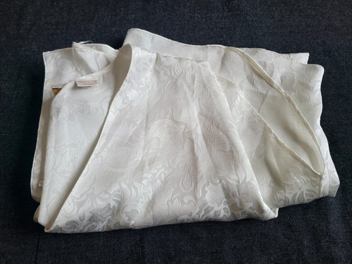 Camicia da notte vintage Victoria's Secret etichetta oro bianca seta taglia M/L - Foto 11 di 14
