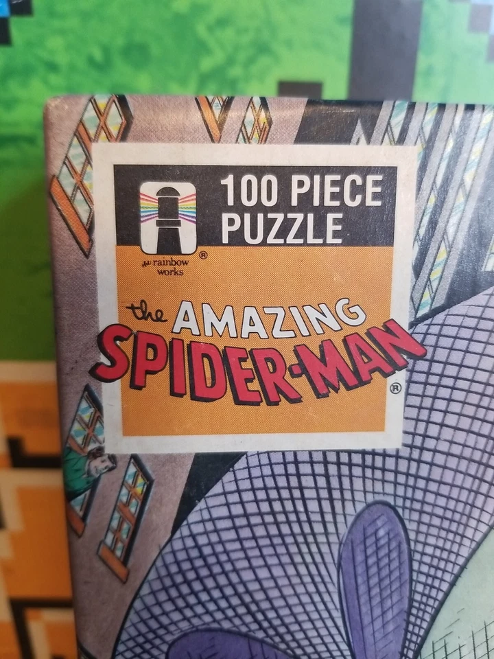Rompecabezas The Amazing Spider-Man 100 Rainbow Works 1988 artesanía completa de colección Foto 4 de 4