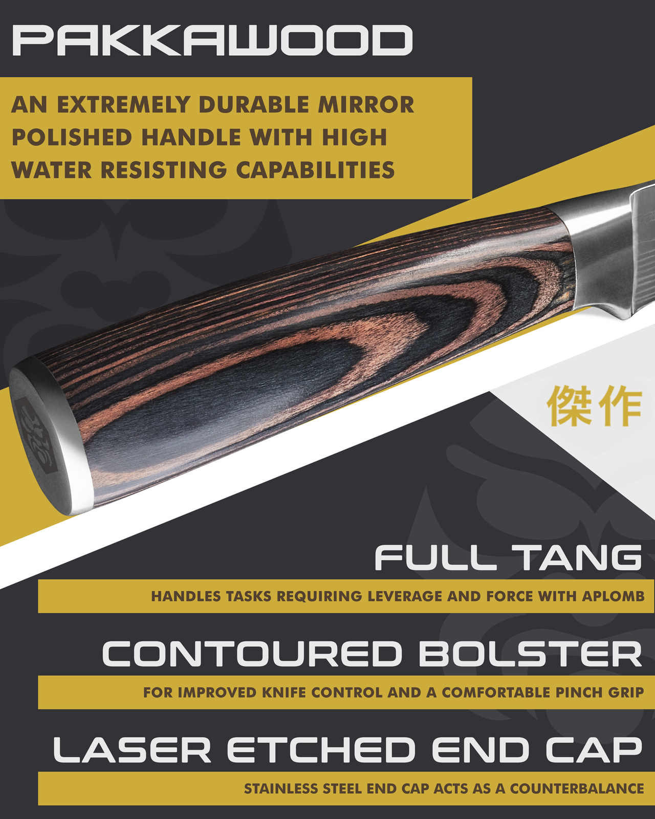 Kessaku 8" Meat Carving Knife and 7" Serving Fork Set - Samurai Series