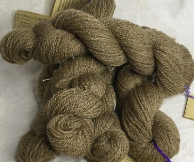2 ply fingerling light brown moorit wool yarn for knit crochet weaving fiber art