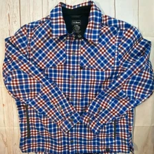 LL Bean Hybrid Shirt jacket  Mens Large Long Sleeve Vented Plaid Fishing Hiking 