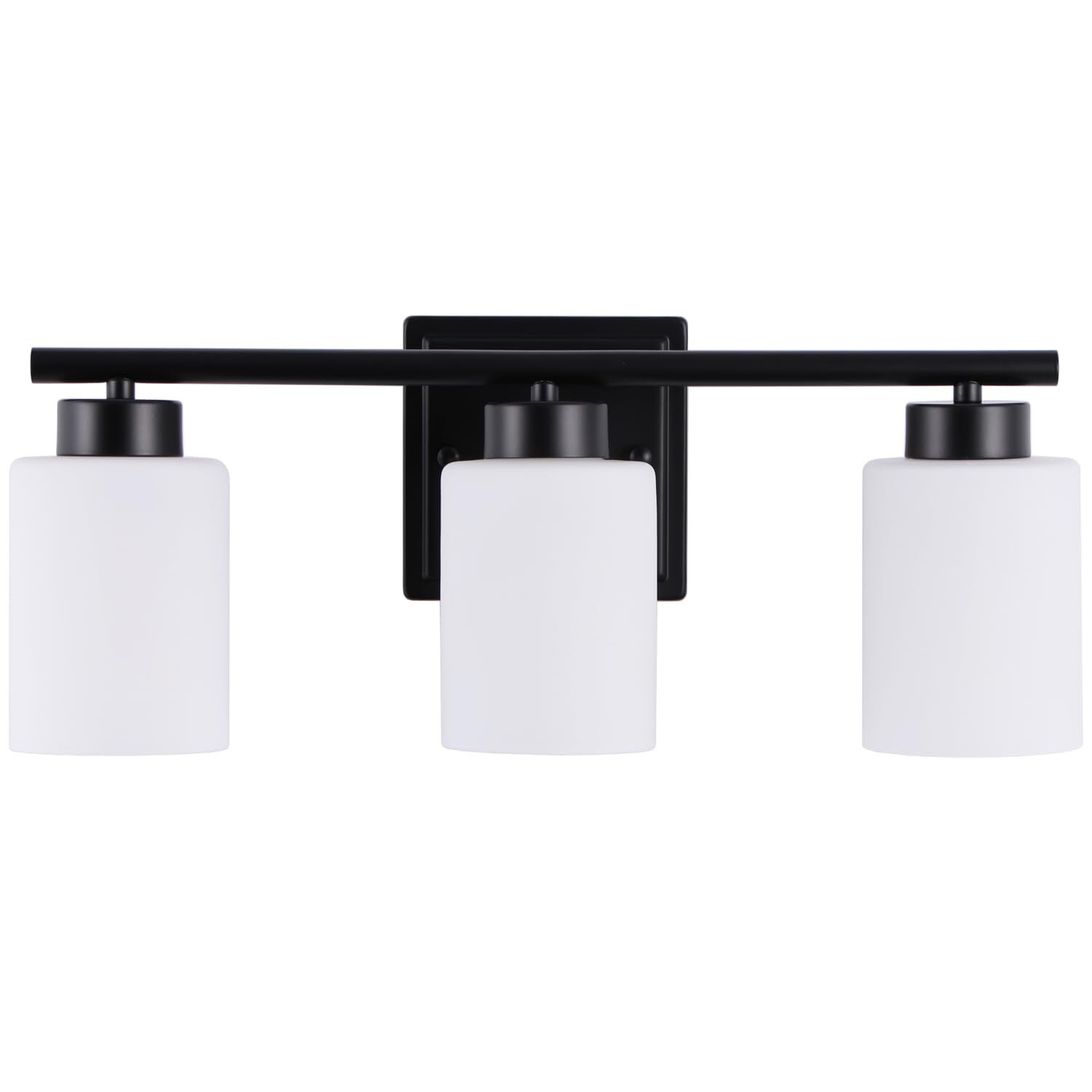 3 Light Bathroom Light Fixtures, 19.2 Inches Vanity Lights for Mirror, Black ...