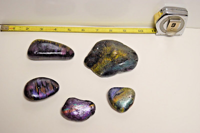 Galaxy Rocks - Set of 5.  Hand painted with Acrylic Paints, sealed with varnish.