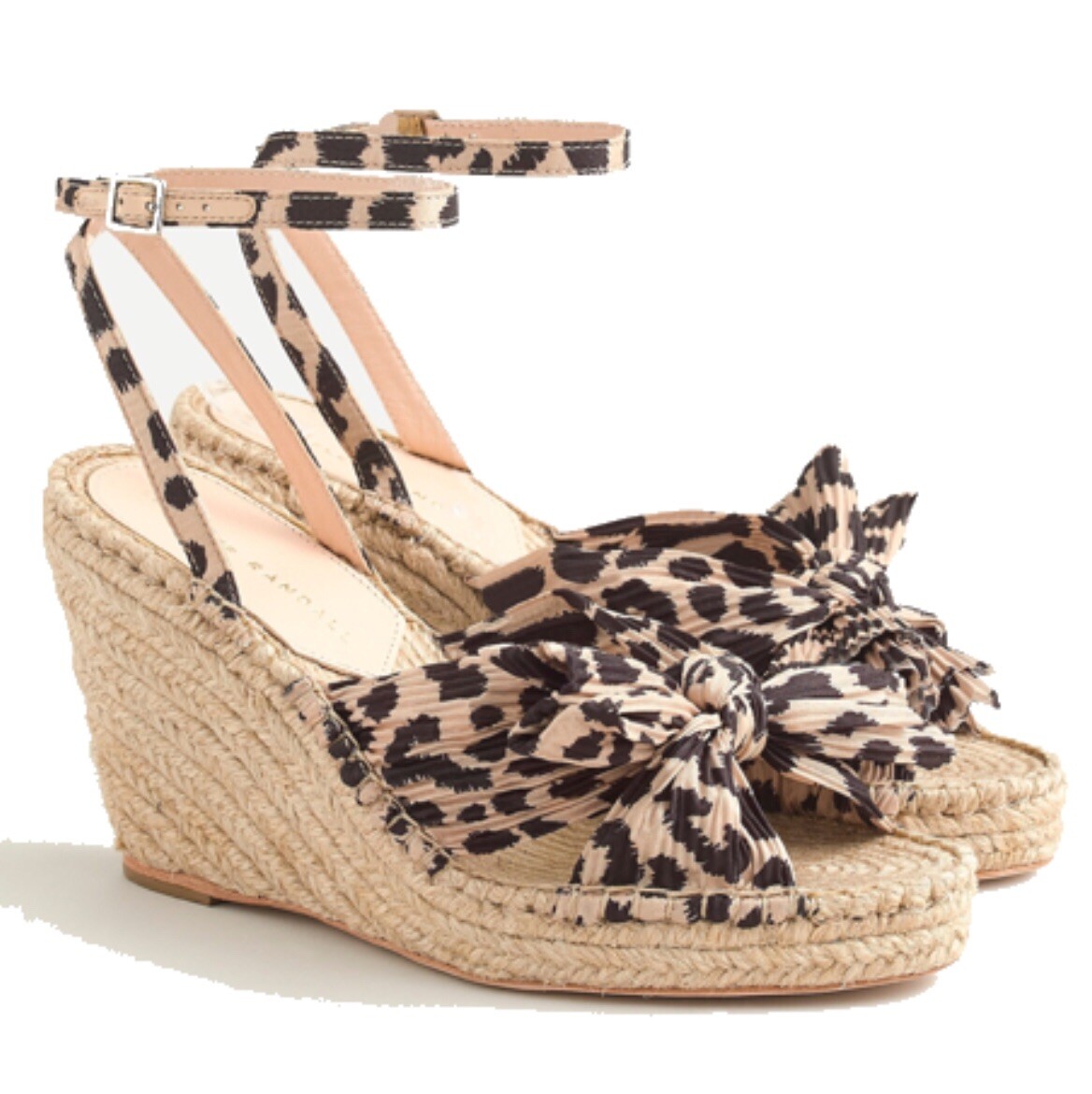 Loeffler Randall Charley Knotted Wedge Espadrilles Leopard size