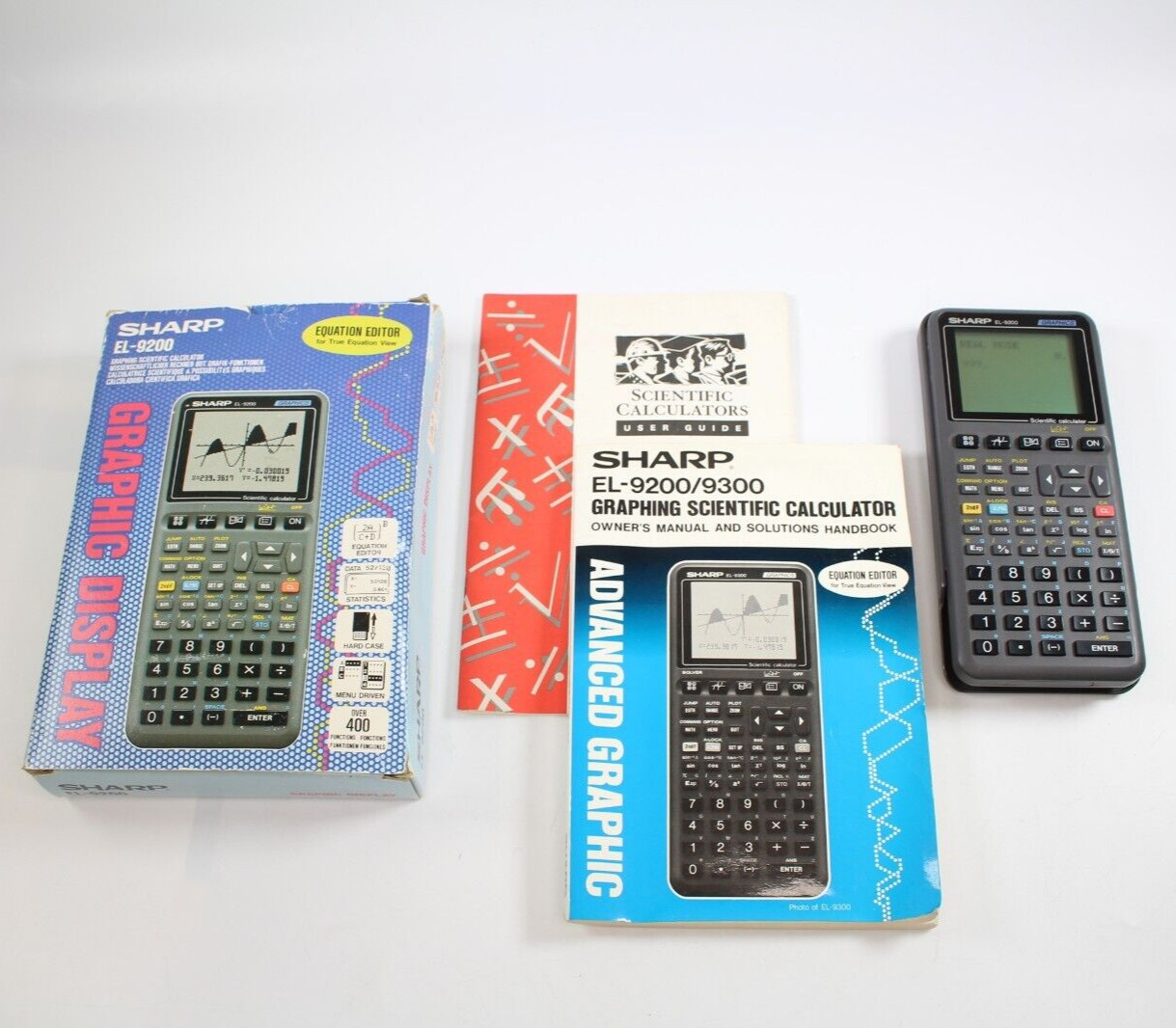 SHARP EL-9200 Graphing Scientific Calculator Fully Working with Lid & Manual