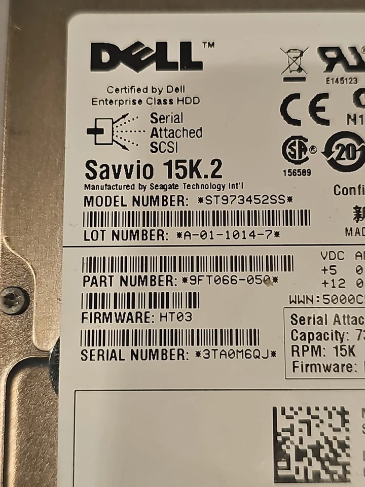 NEW Dell Seagate 73GB 15K SAS 2.5″ Server Hard Drive G108N 0G108N  ST9734552SS - Image 2 of 4