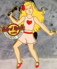 Hard Rock Cafe MADRID 2008 Rocking MENINA GIRL with MIC PIN #1/3 - HRC #46299