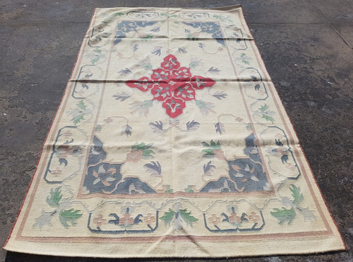 Vintage Traditional Handmade Beautiful Turkish Floral Floor Rug 277x157  cm