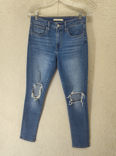 Levis 721 Women Jeans 27 Blue Cotton Blend Distressed Regular Fit Skinny Denim - Bild 1 von 23