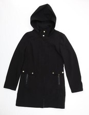 Larry Levine Womens Black Jacket Coat Size L Zip