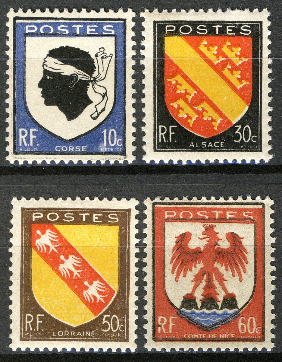 Vostok FRENCH STAMP ALBUM フランス切手アルバム② France 1946, Definitive Stamps: Province Coat of Arms set MNH, Mi