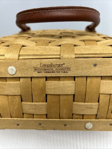 Longaberger 2003 Medium Boardwalk Korb Set - Orchard Park Plaid Reißverschluss Liner - Bild 5 von 6